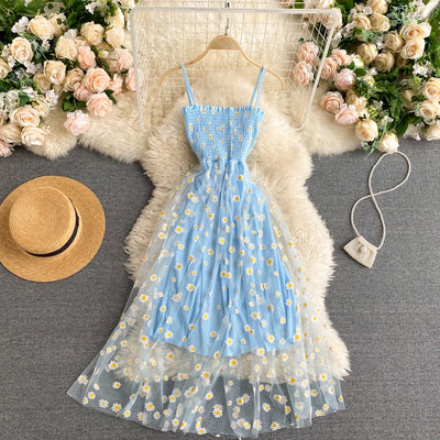 Daisy Flower Mesh Dress