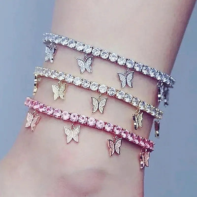 Crystal Butterfly Anklet