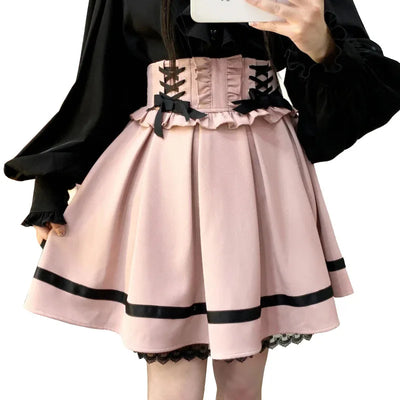 Gothic Ribbon Skirt Women