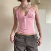 Ribbons Bow Crop Top Pink