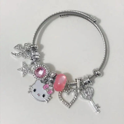 Hello Kitty Pink Beaded Bracelets