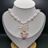 Strawberry bow pearl necklace