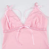 Ribbons Bow Crop Top Pink