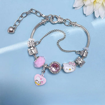 Hello Kitty Pink Beaded Bracelets