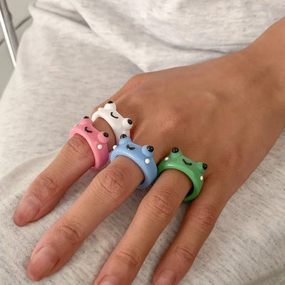 Cute Smile Frog Ring