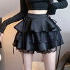 Lace Double Layer Ruffle Mini Skirt