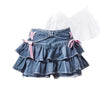 Skirt Bow Lace Jean Skirt