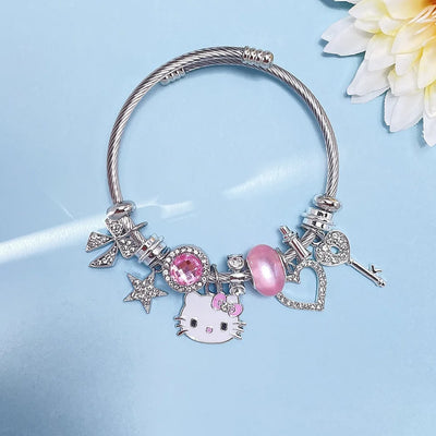 Hello Kitty Pink Beaded Bracelets