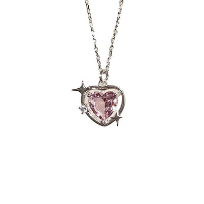 Pink Crystal Heart Necklace