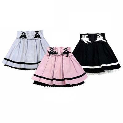 Gothic Ribbon Skirt Women