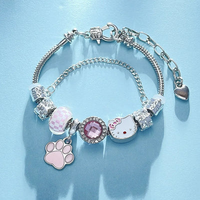 Hello Kitty Pink Beaded Bracelets