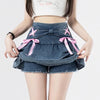 Skirt Bow Lace Jean Skirt