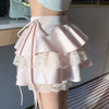 Lace Double Layer Ruffle Mini Skirt